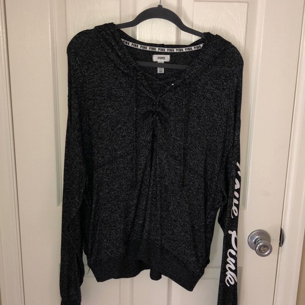 Victoria’s Secret pink hoodie and short set sz L